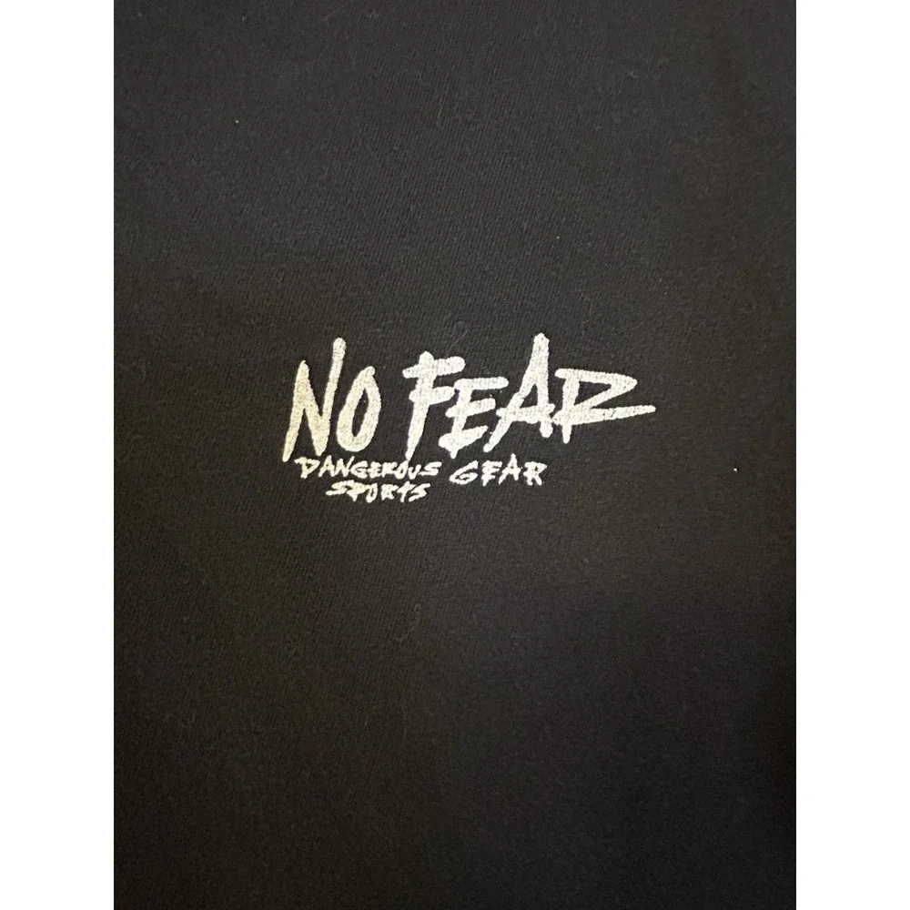 VTG 90s No Fear Black Cropped Style T Shirt Unisex XL